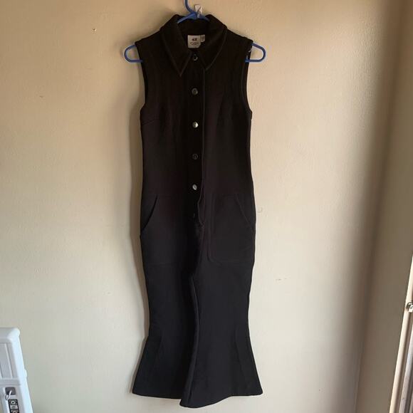 H&M Studio New Women’s Black Jumpsuit Flare Leg Limited Edition Size 2 - Picture 4 of 11